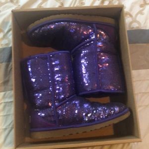 Purple sequin ugg boots